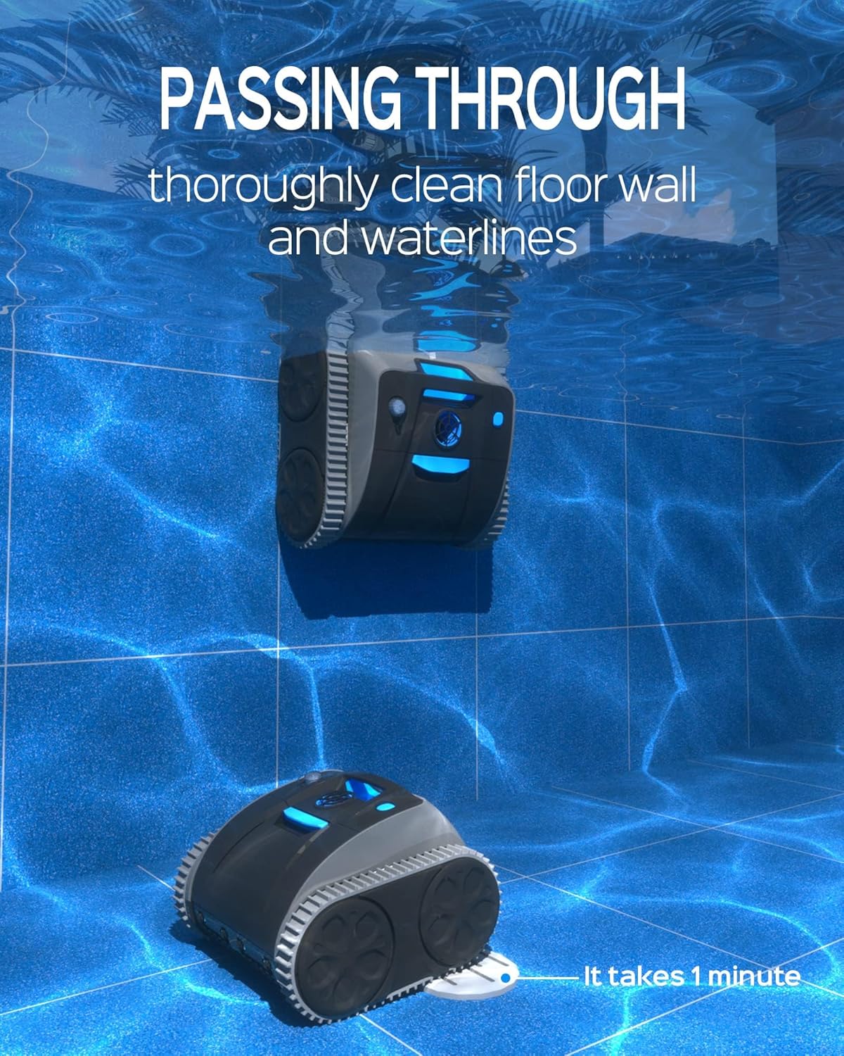 WYBOT Wall Climbing Robotic Pool Cleaner with APP, Excellent Suction Power, Smart Navigation Technology, 15000mAH Large Battery, LED Indicator, Automatic Pool Vacuum for Inground Pools- Osprey 700 Max