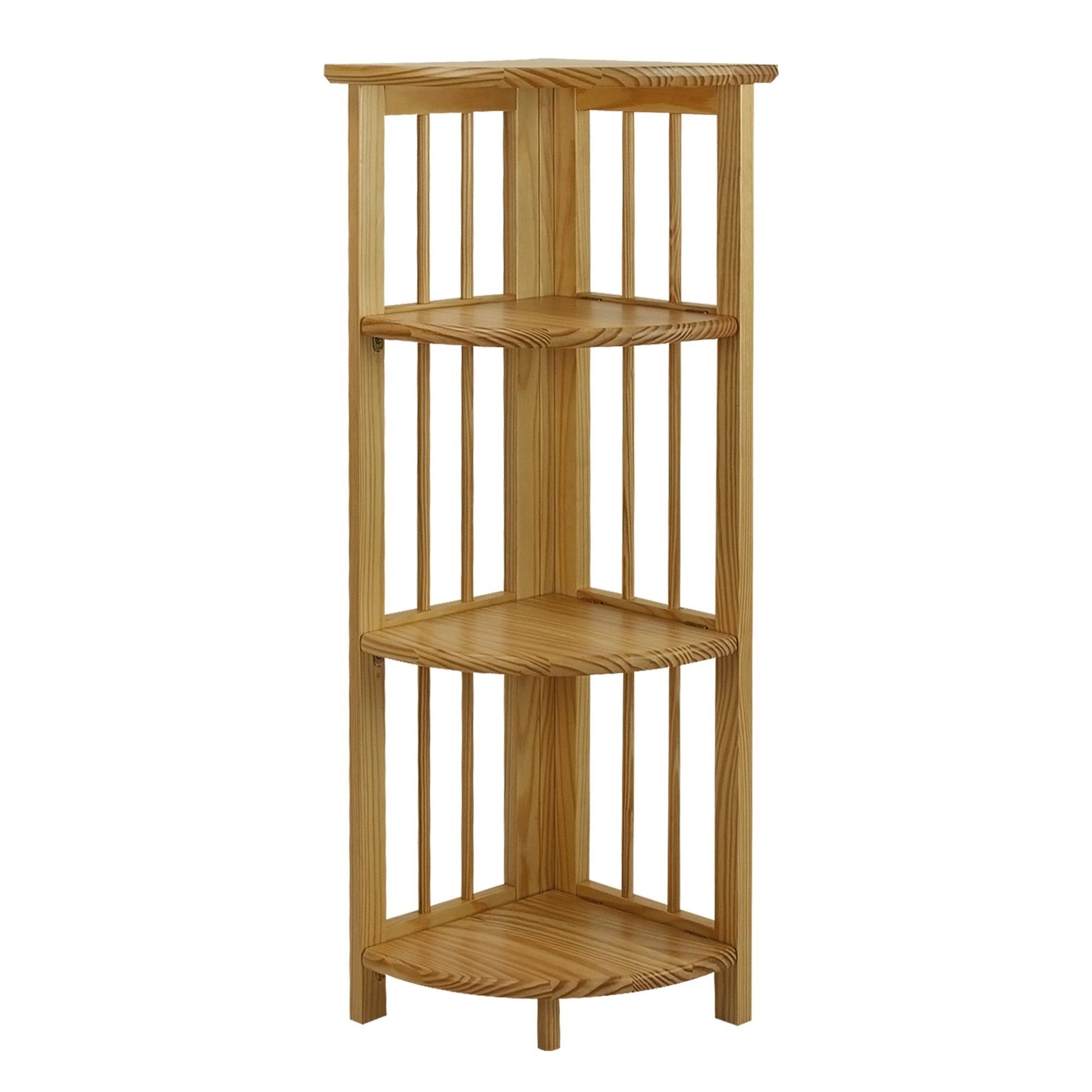 Casual Home 4-Shelf Corner Folding Bookcase - Truffle Brown