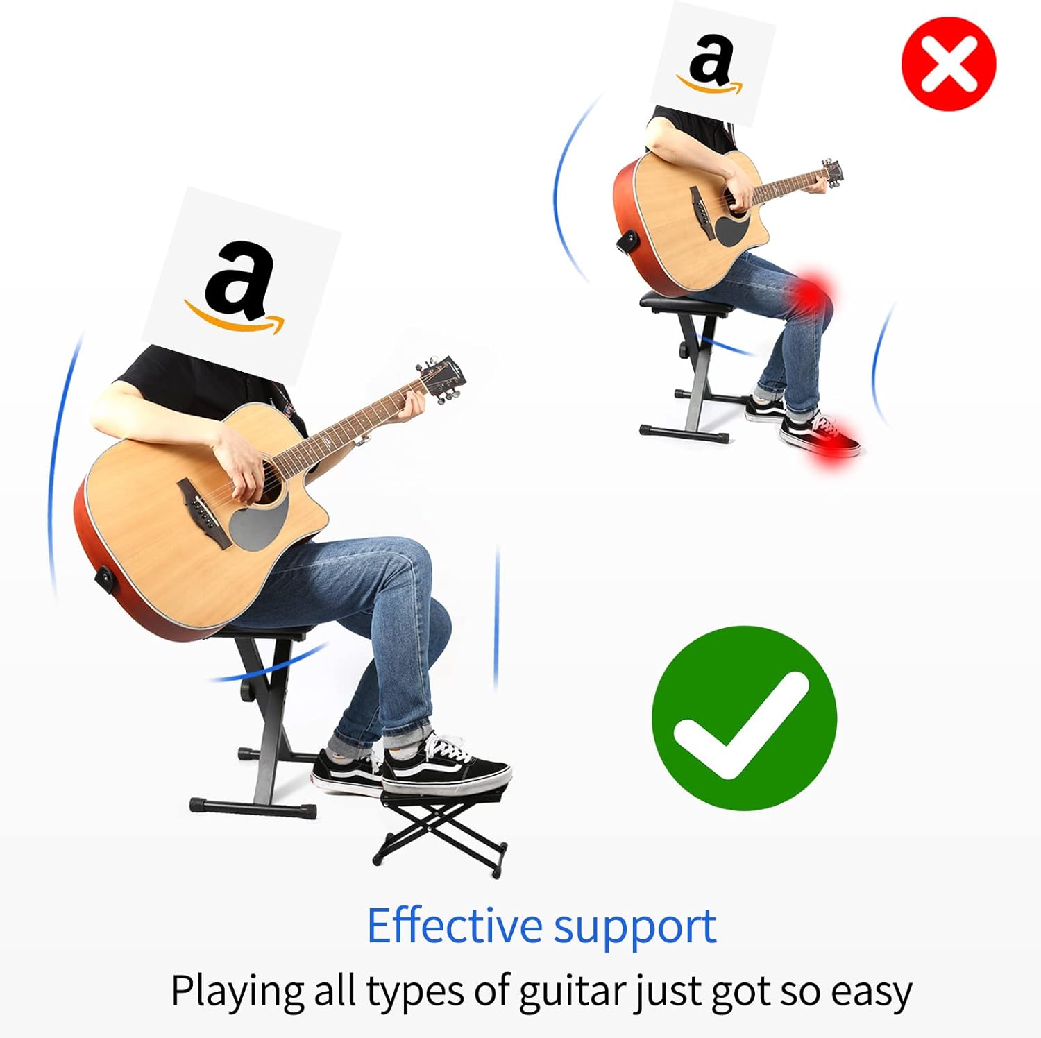 AODSK 41inch Acoustic Guitar Beginner Full Size 41 Inch Guitar+Guitar Foot Stool