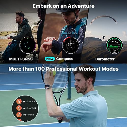 Ticwatch Pro 5 Smartwatch for Men Snapdragon W5+ Gen 1 Wear OS Smart Watch 80 Hrs Long Battery Life Health Fitness Tracking 5ATM Water Resistance GPS Compass Android Only Compatible, Obsidian