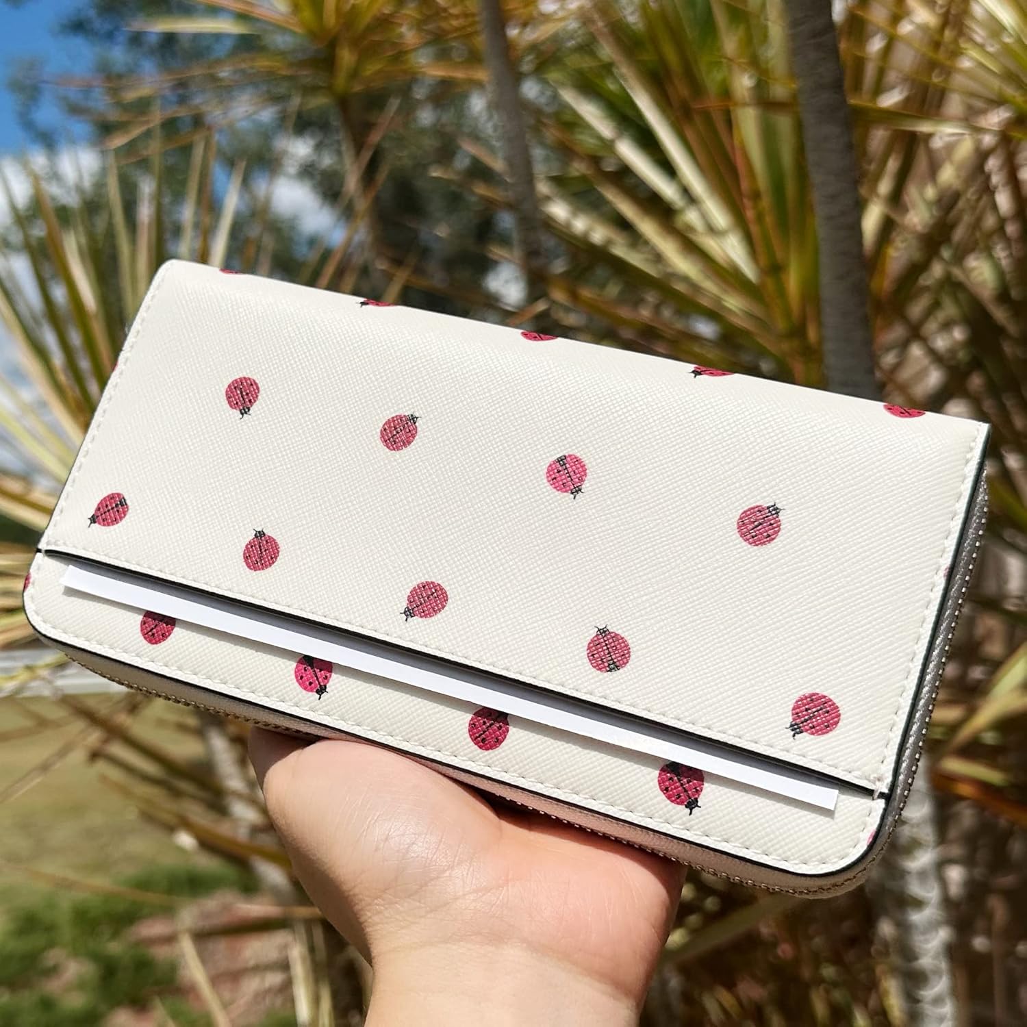 Kate Spade Staci Ladybug Dottie Large Continental Wallet Cream Multi