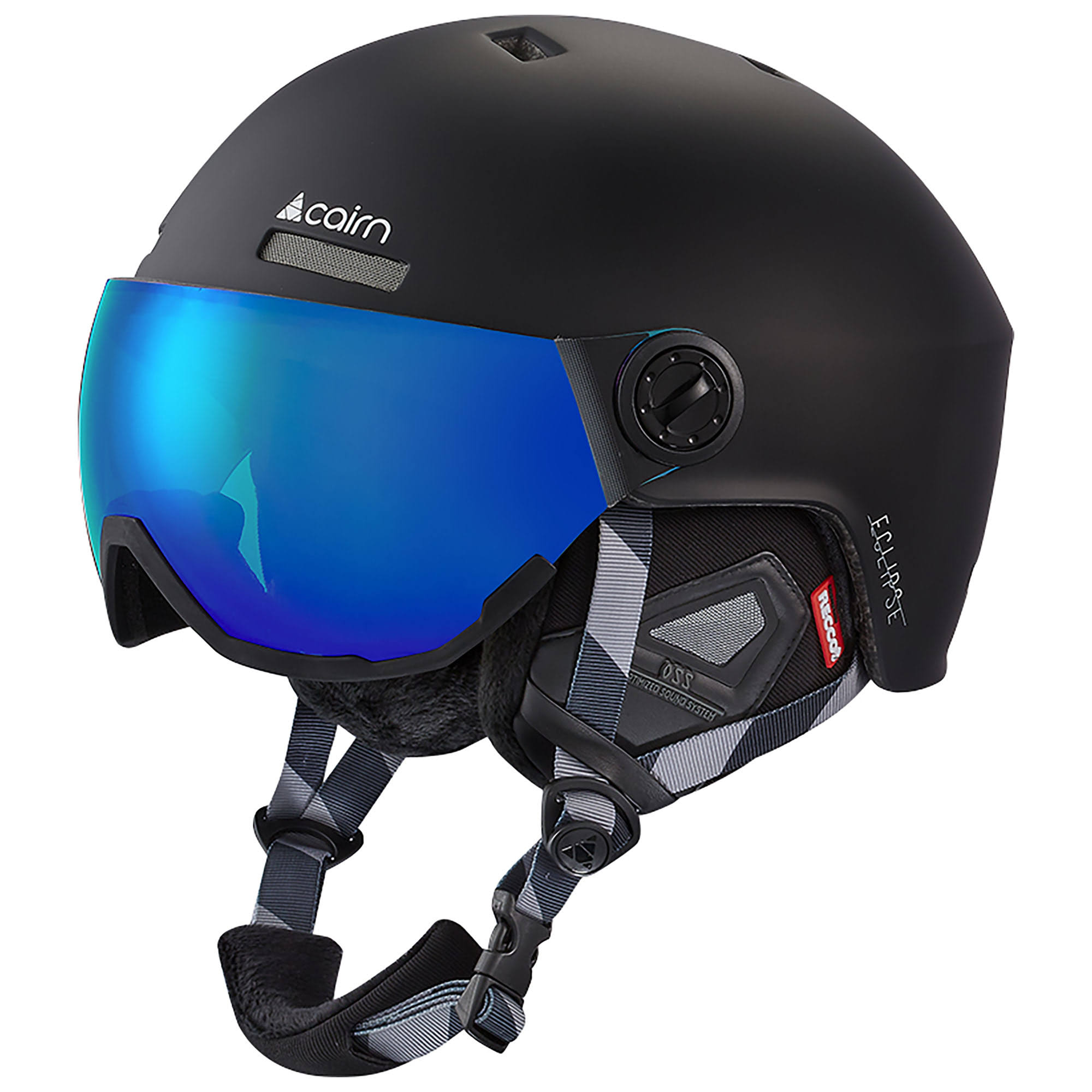 Cairn Eclipse Rescue Visor Ski Helmet (Mat Black Blue ium)
