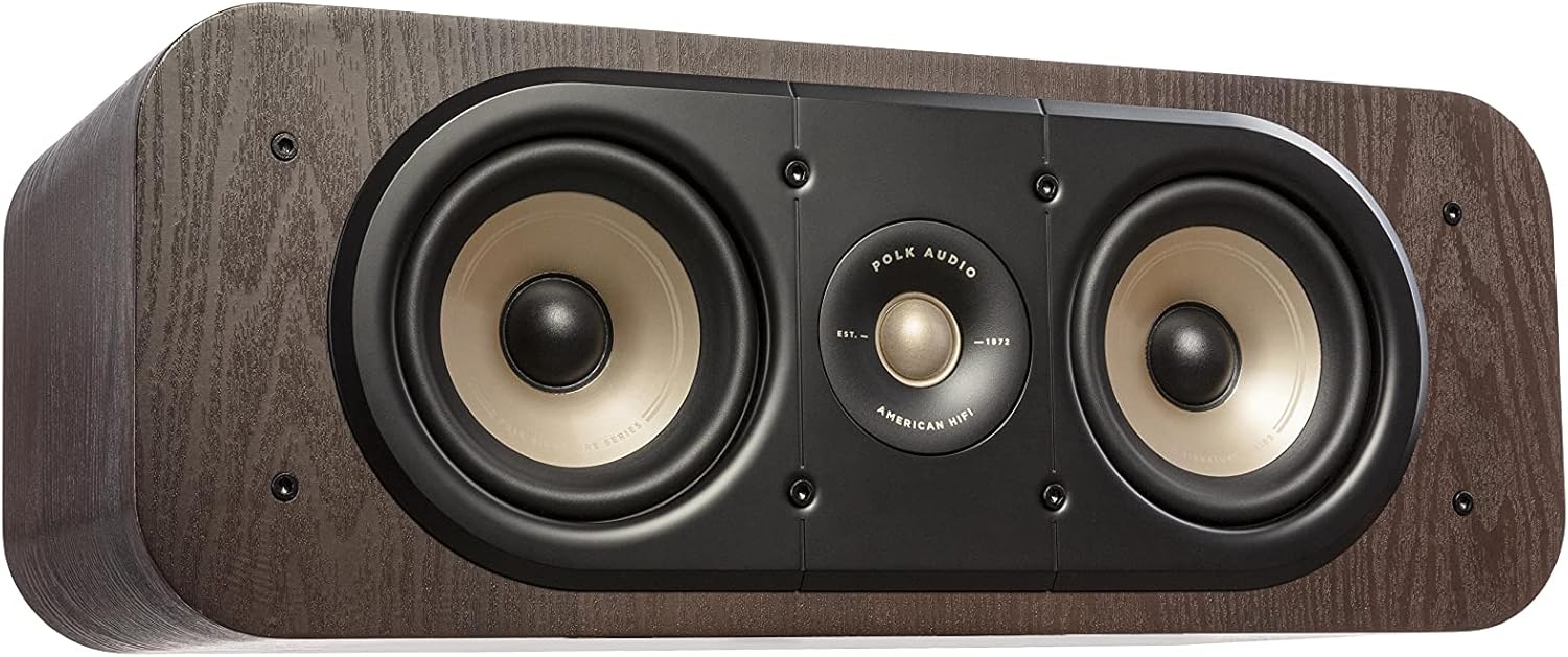 Polk Signature Elite ES30 Center Channel Speaker - Hi-Res Audio Certified and Dolby Atmos & DTS:X Compatible, 1" Tweeter & Two 5.25" Woofers, Dual Power Port for Effortless Bass, Stunning Black