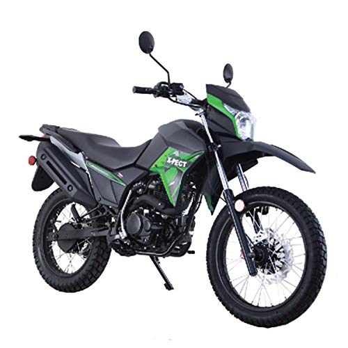 X-PRO X-Pect 200 14HP Engine Electronic Fuel Injection Dual Sport Motorcycle with 5-Speed Manual Transmission,19"/17" Wheels!(Green/Black)