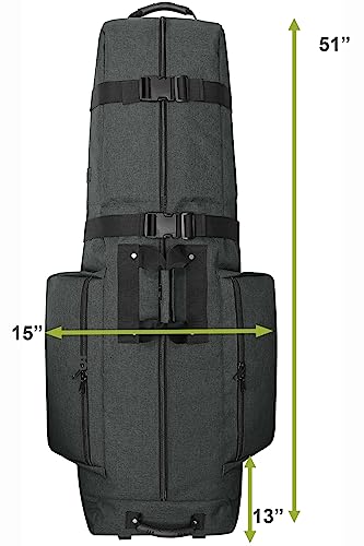 CaddyDaddy Constrictor Soft-Sided Golf Travel Bag Cover with Padded Top, Wheels & Lockable Oversized Zippers | Case for Transporting Clubs on Airlines | 1 Year Travel Case Replacement Coverage