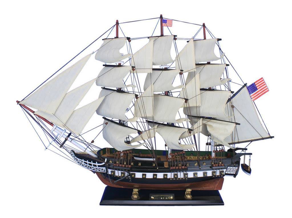 Hampton Nautical Wooden USS Constitution Tall Model Ship, 30x22