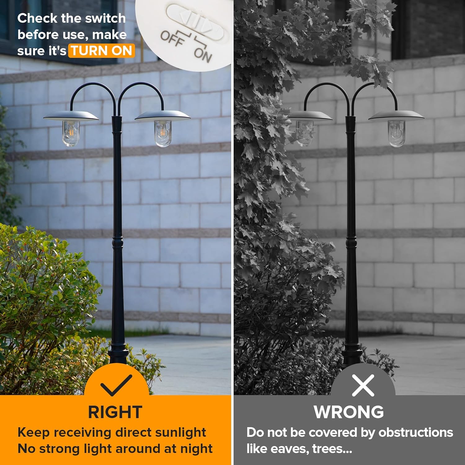 LUTEC Solar Lamp Post Light Outdoor, Dusk to Dawn Solar Post Light, Waterproof Vintage Street Light for Backyard, Garden, Patio, Pathway (Bulbs Included)