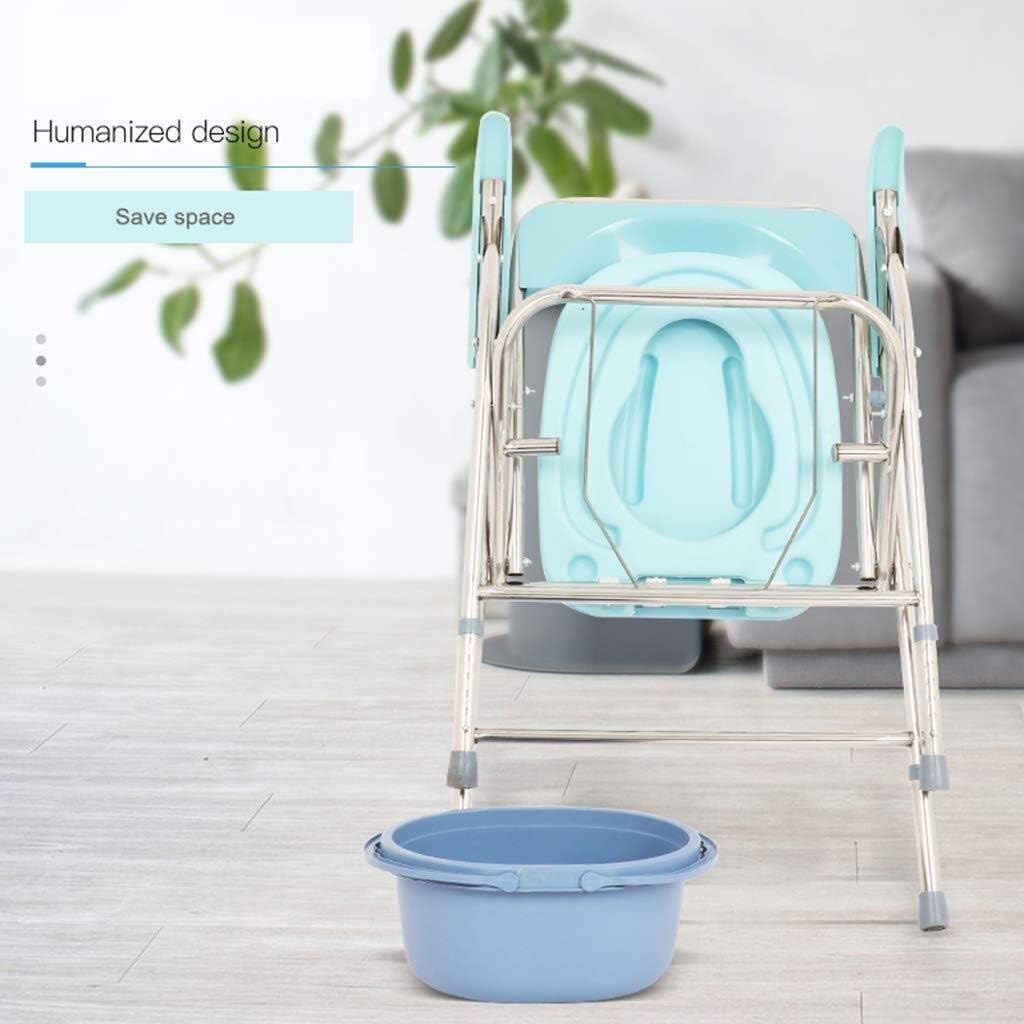 KOHARA Commode Chair, Bedroom Toilet, Multi Function Foldable Mobile Commode Chair, Stainless Steel Adult Heavy Safety Frame
