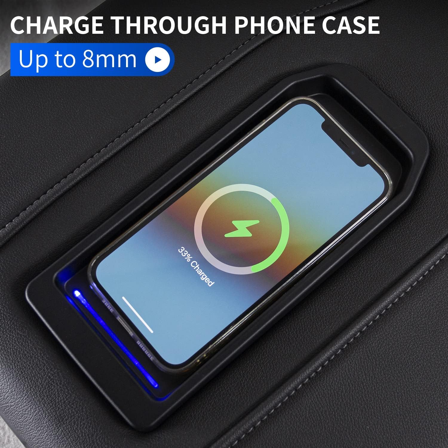 powoq Upgrade Center Console Fit Chevrolet Silverado Wireless Charger Pad for Chevy Silverado 2019-2021 GMC Sierra Accessories 15w