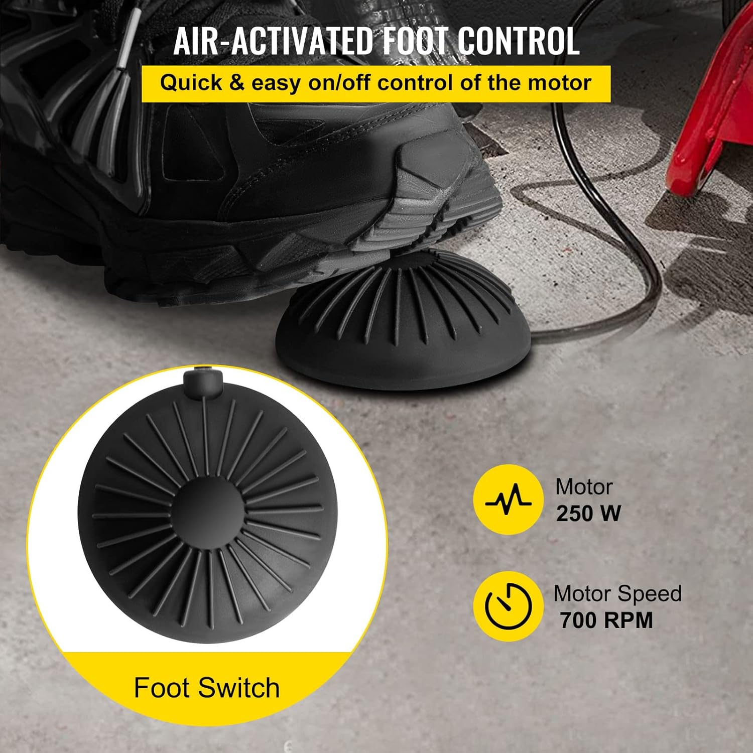 VEVOR 50 Ft x 3/8 Inch Machine Fits 1 to 4 Inch Pipes Portable Drain Cleaner with 8 Auger Bits, Red + Black