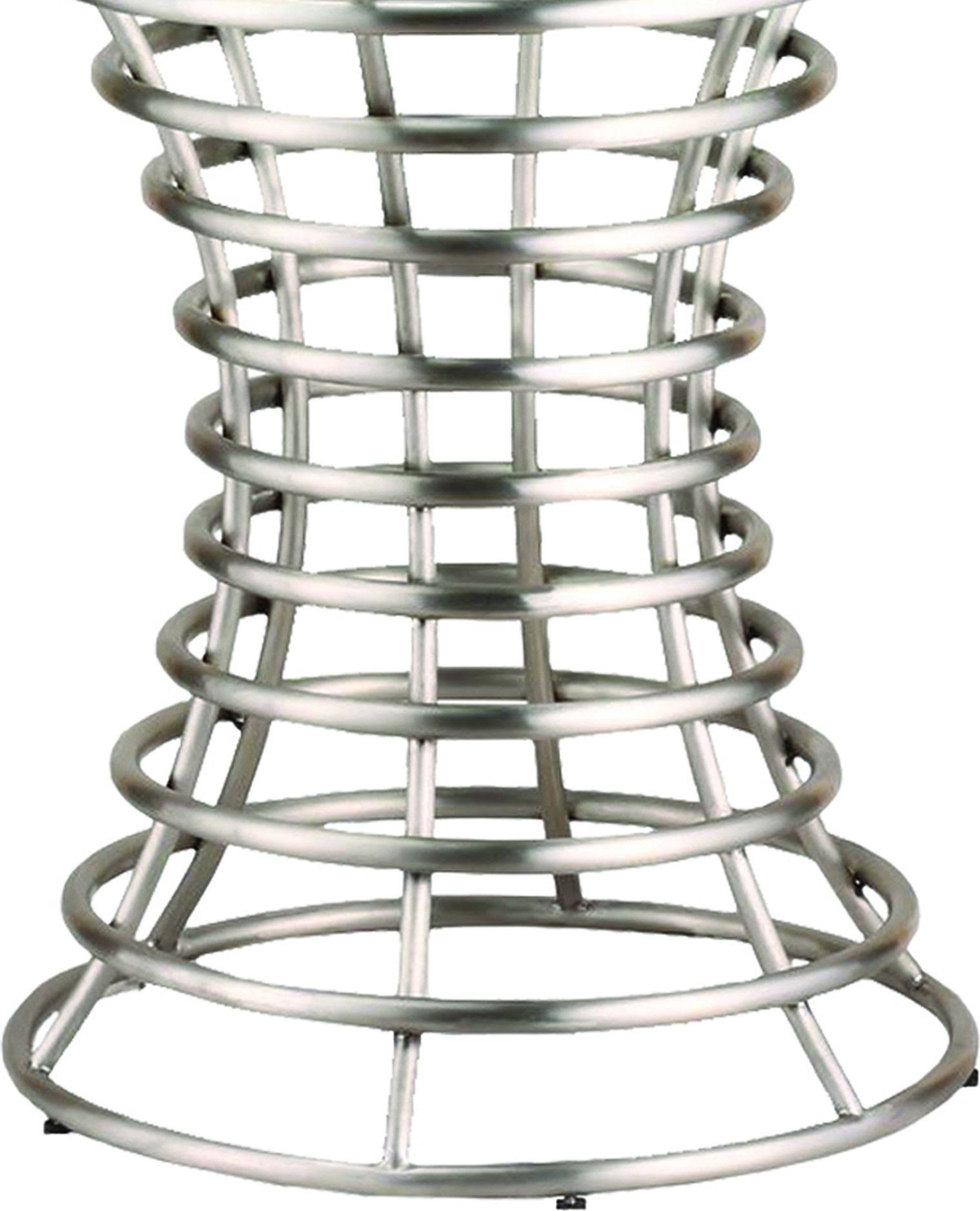 Armen Living Ibiza Brushed Stainless Steel Dining Table with Clear Glass