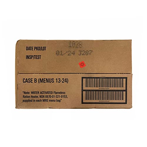 Ammo Can Man MRE (Meals-Ready-To-Eat) Case - Genuine Military Surplus MRE Case | 2024 Inspection Date (A and B Case Combo - Menus 1-24)