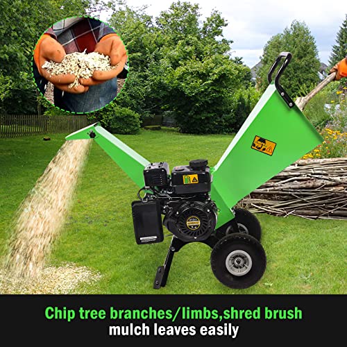 R30 Wood Chipper 7HP Gas Powered, 3" Inch Max Cutting Diameter, All Steel Construction, Heavy Duty Shredder Mulcher 15: 1 Reduction
