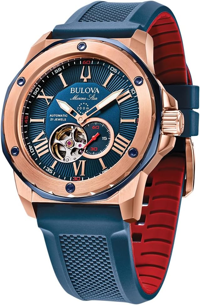 Bulova Men's Marine Star Automatic Blue Dial Watch 98A227