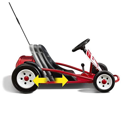 Radio Flyer 36V Battery-Powered Kids Electric Go-Kart with Adjustable Seat, Rubber Wheels, Grey