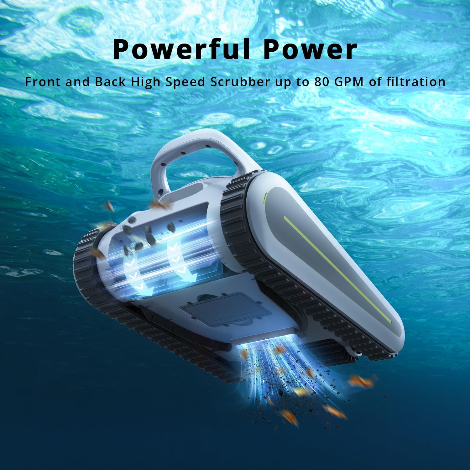 Seauto Crab Pool Vacuum, Cordless Robotic Pool Cleaner for Inground Pools, Wall Climbing, Sonar Navigation