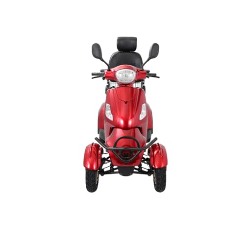 Mobility Scooters for Seniors & Adults 500lbs Capacity - 800W All Terrain Electric Powered Wheelchair Device - Heavy Duty Mobility Scooter for Travel - w/Remote Key - 40 Mile Long Range (Red)