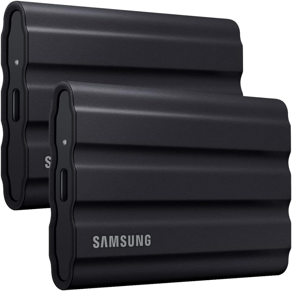Samsung MU-PE1T0S/AM T7 Shield Portable Solid State Drive 1TB 2022 Black - (2-Pack)