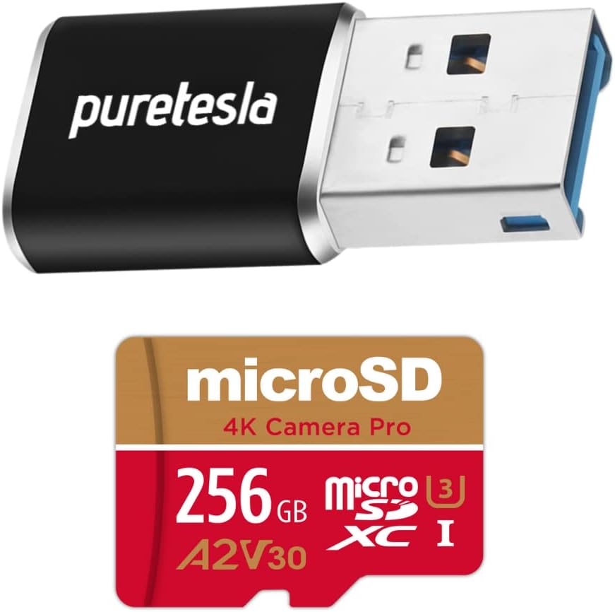 TeslaCam USB Drive 256 GB �C Plug and Play USB Endurance microSD Drive Pre-Formatted for Tesla, TeslaCam, Dashcam, and Sentry Mode - Works with Model S 3 X Y Pack of 2