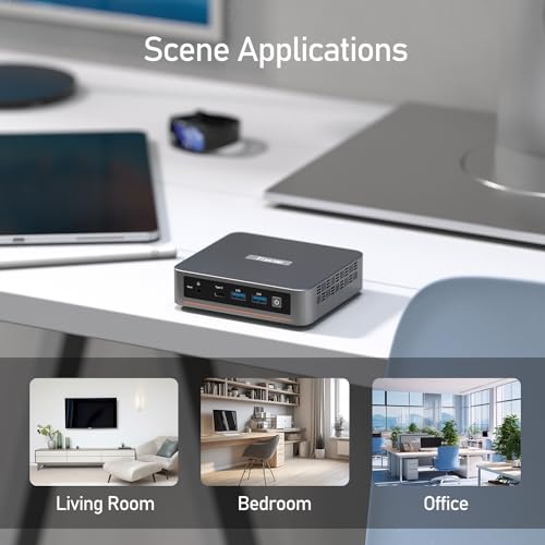 WI-6 Mini Desktop Computer,Intel Alder Lake N95(3.4 GHz) Mini PC, 16GB RAM 512GB M.2 SSD,Support Triple 4K UHD/HD 2.0/LAN/Dual-Band WiFi for Home/Office