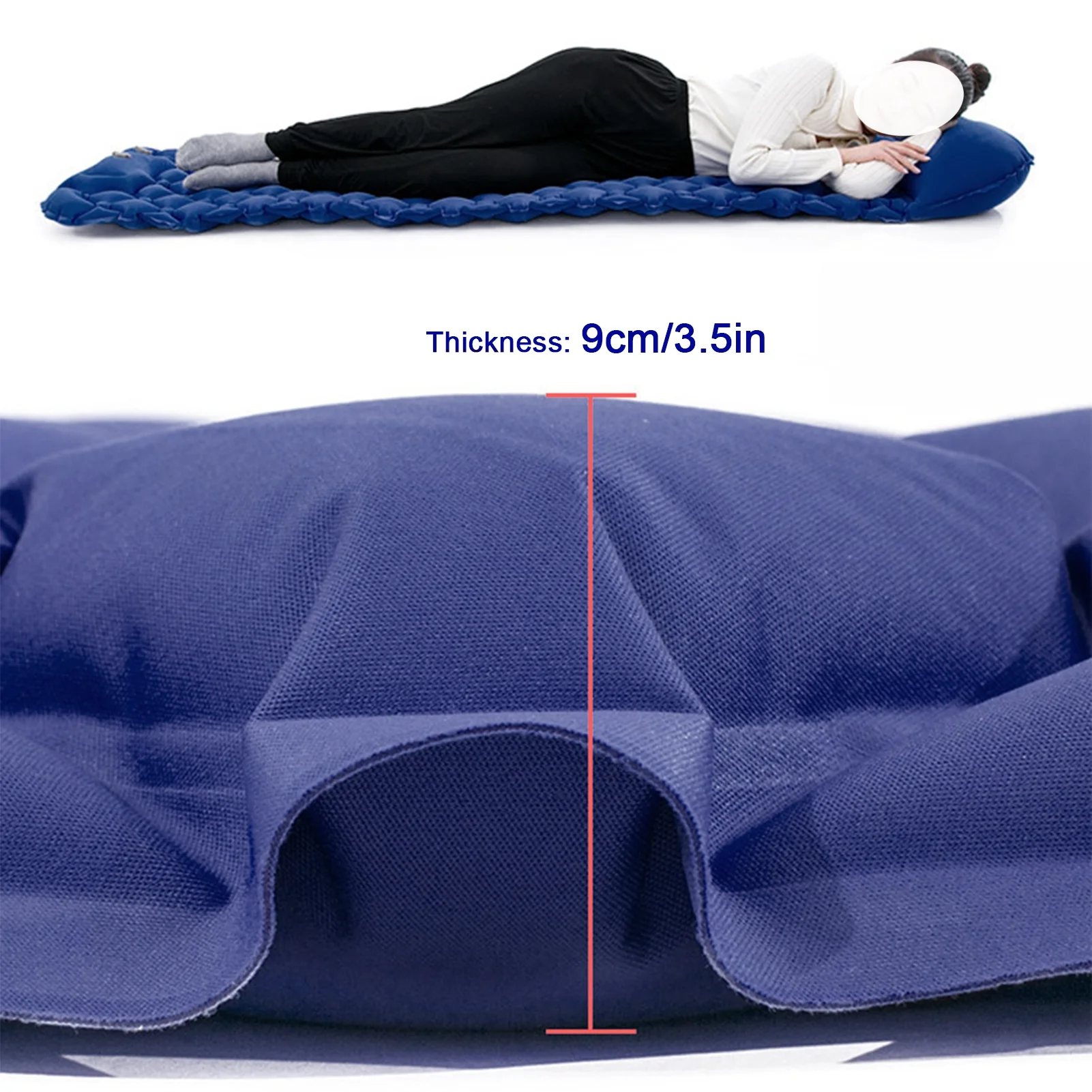Carevas 2 Person Camping Mat with Air Pillow Portable Air Mattress Waterproof Backpacking Sleeping Pad