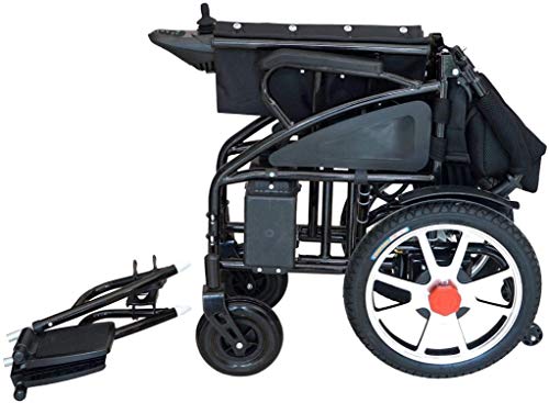 Foldable Lightweight Heavy Duty Lithium Battery Electric Power Wheelchair Multi Terrain Easy Travel (Blue EW)