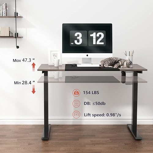 Electric Standing Desk 48 x 24 Inch Height Adjustable Stand Up Desk for Home and Office, Sit Stand Desk Computer Workstation with Splice Board