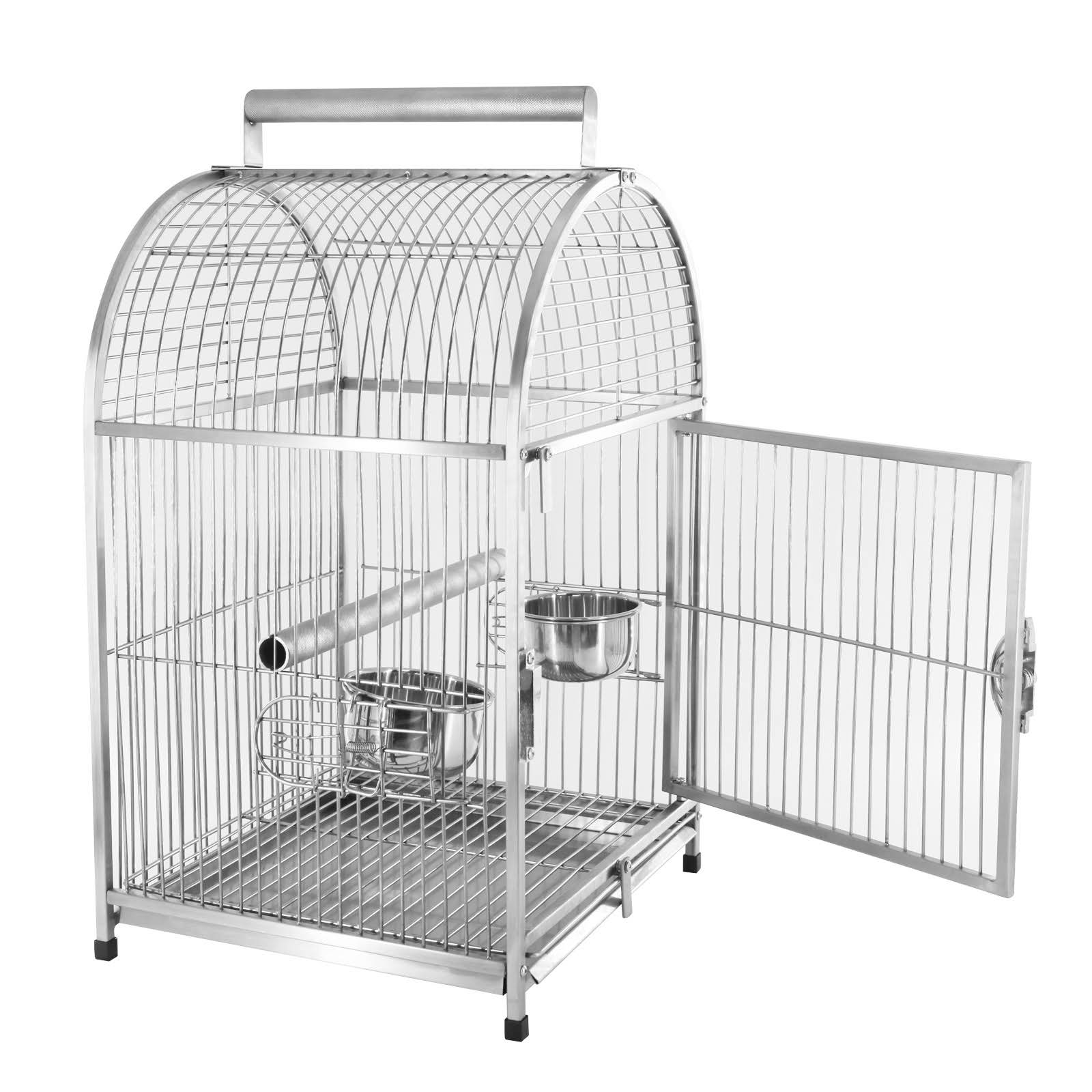 Pawhut Dome Top Stainless Steel Travel Bird Cage