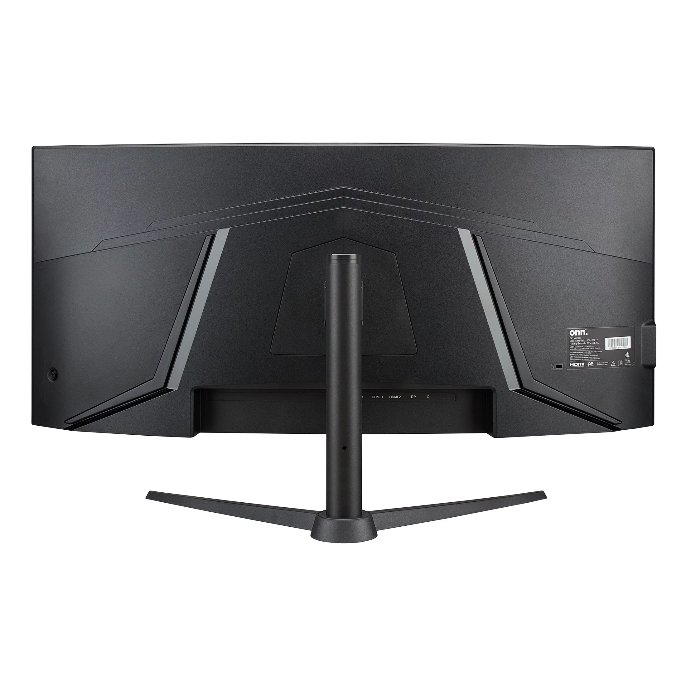 onn. 34" Curved Ultrawide WQHD (3440 x 1440p) 100Hz Bezel-Less Office Monitor with Cable, Black