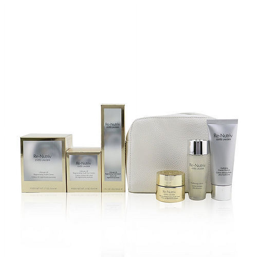 Estee Lauder - Re-Nutriv Ultimate Lift Regenerating Youth Precious Collection: Creme 50ml, Serum 30ml, Eye Creme 15ml, Lotion 30ml, Cleanser - Complete 6-Piece Set with Stylish Bag
