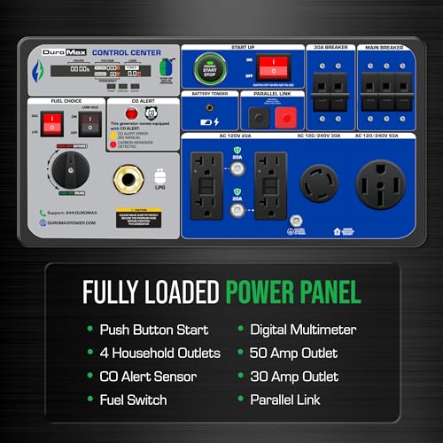 DuroMax XP9500iH 9,500-Watt 459cc Dual Fuel Digital Inverter Hybrid Portable Generator