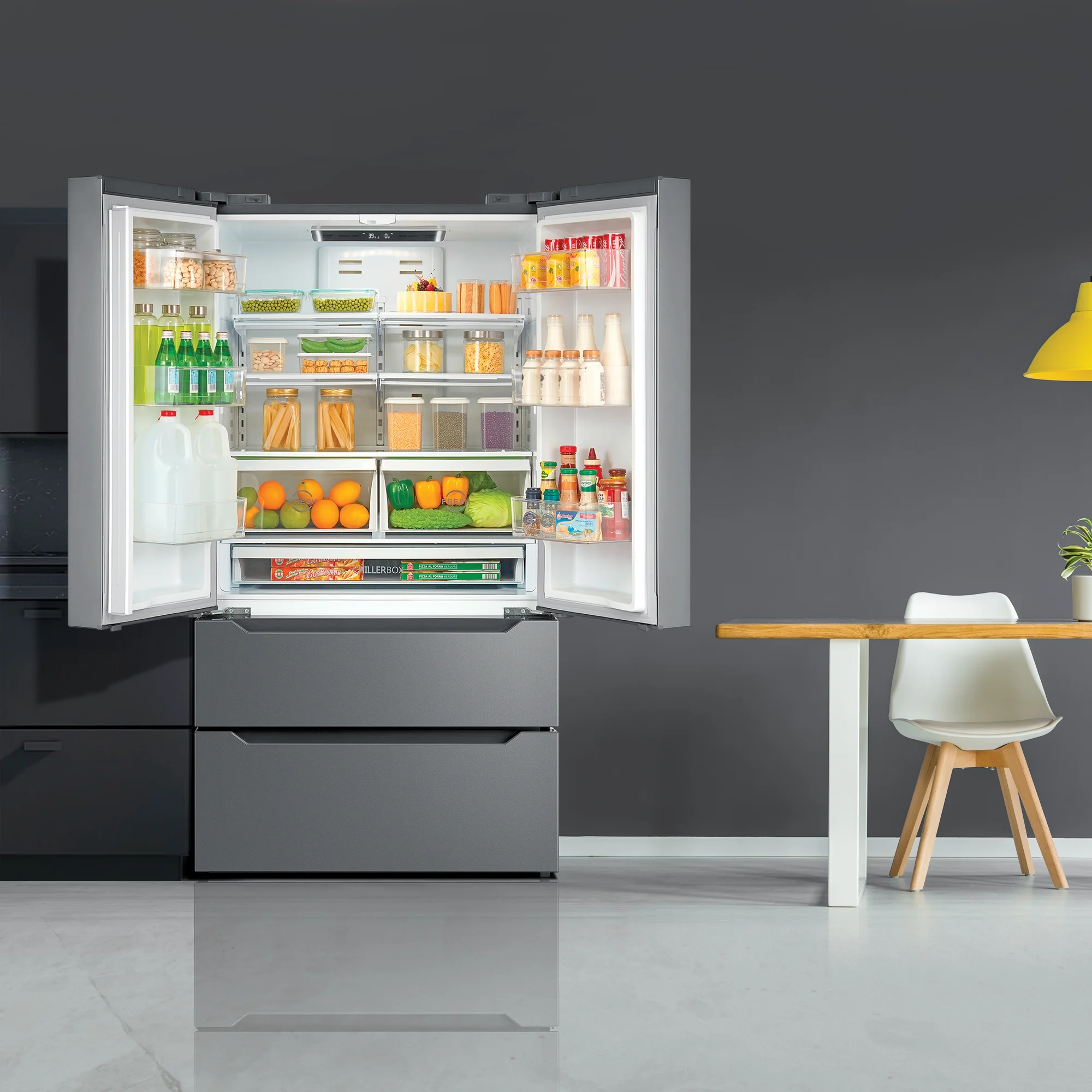 Cosmo 2 Piece Kitchen Appliance Package with 30" Free Standing Gas Range Kitchen Stove & French Door Refrigerator Kitchen Appliance Bundles