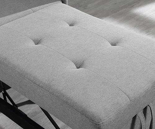 Sofa Bed,4-in-1 Convertible Sofa Bed 3 L-Shaped Couch Soft Seat,Space-saving Sofas with Adjustable Backrest Modern Convertible Chair for Living Room, Apartment and Office (Grey)
