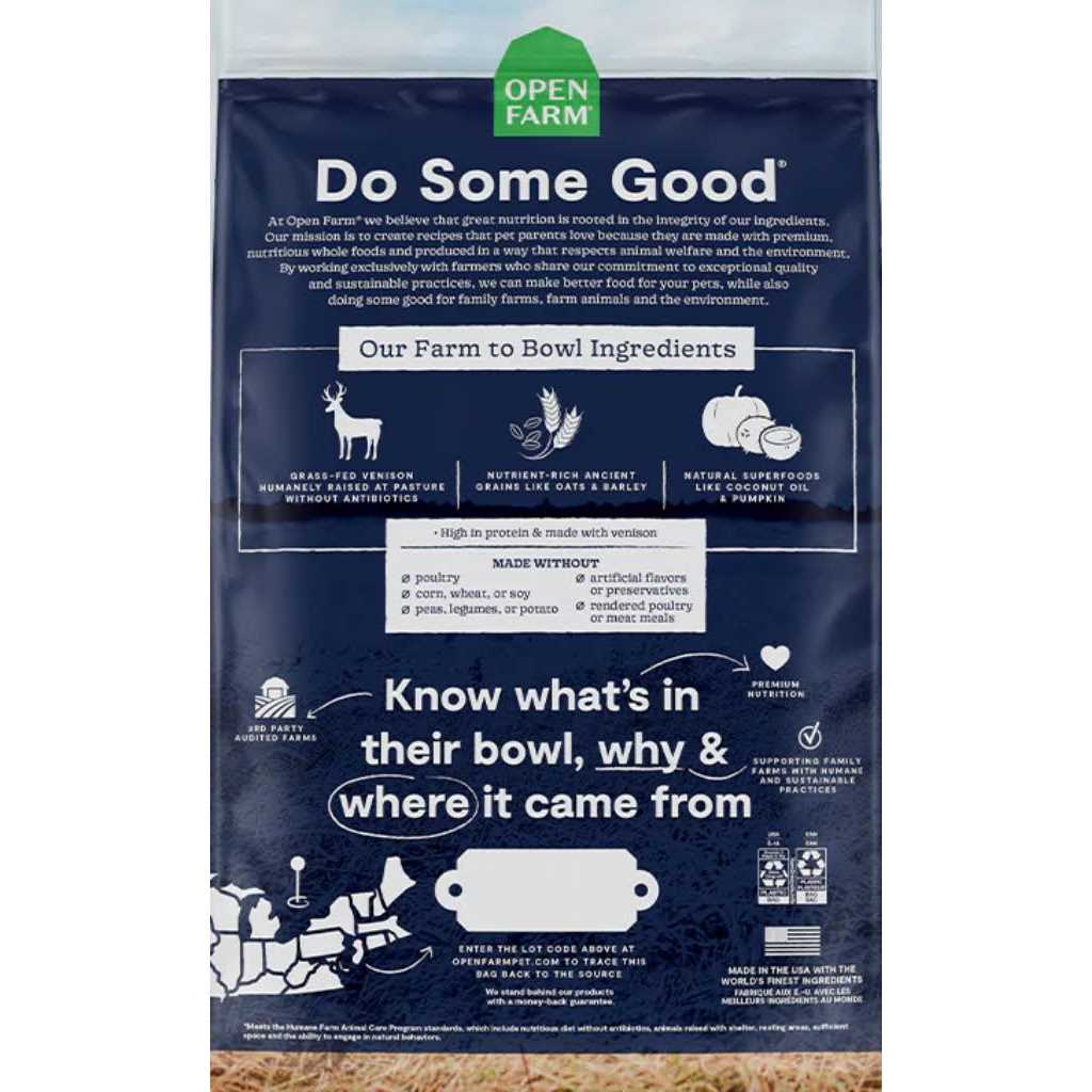 Open Farm New Zealand Venison Ancient Grains Dry Dog Food - Pet Supplies online store