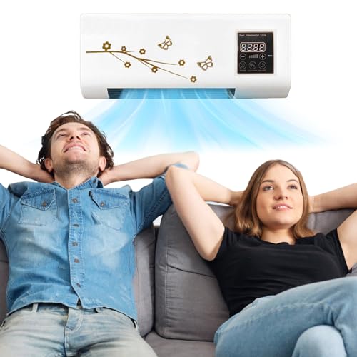 Wall Mounted Mini Cooling and Heating Air Conditioner with Remote Control,Small Air Conditioner Cooling Fan, 2-in-1 Portable Wall Mounted Ac and Heater