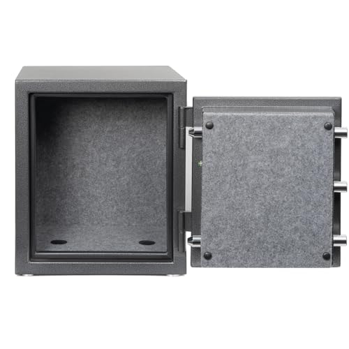 1200°F 30 Minutes Fireproof and Waterproof Safe Box, Digital Fire Proof Safe with 3 Spoke Detachable Handle, Personal safe for Home Office Money Gun (2.88Cubic Feet Black)