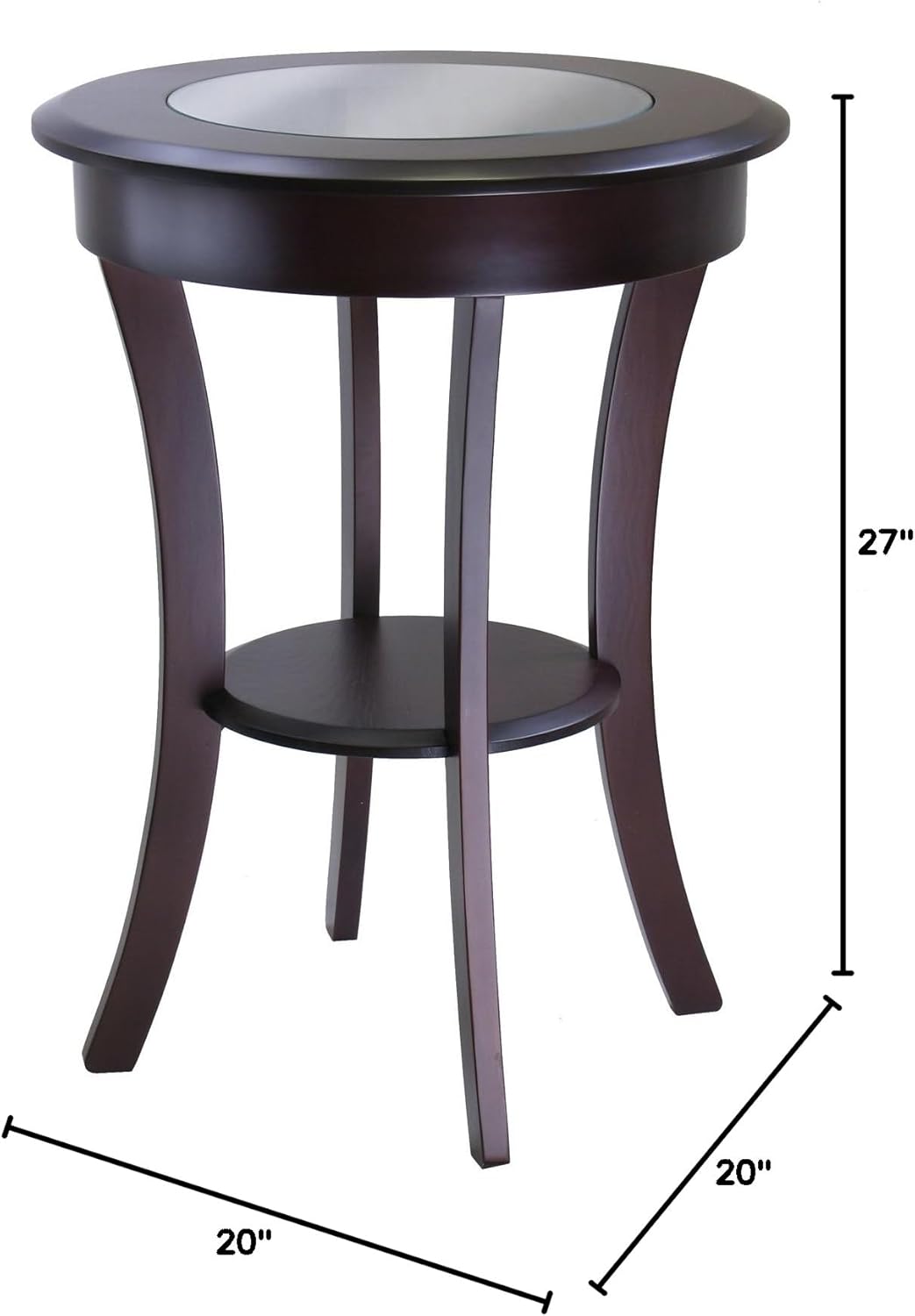 27" Cappuccino Elegant Cassie Wooden Round Accent Table