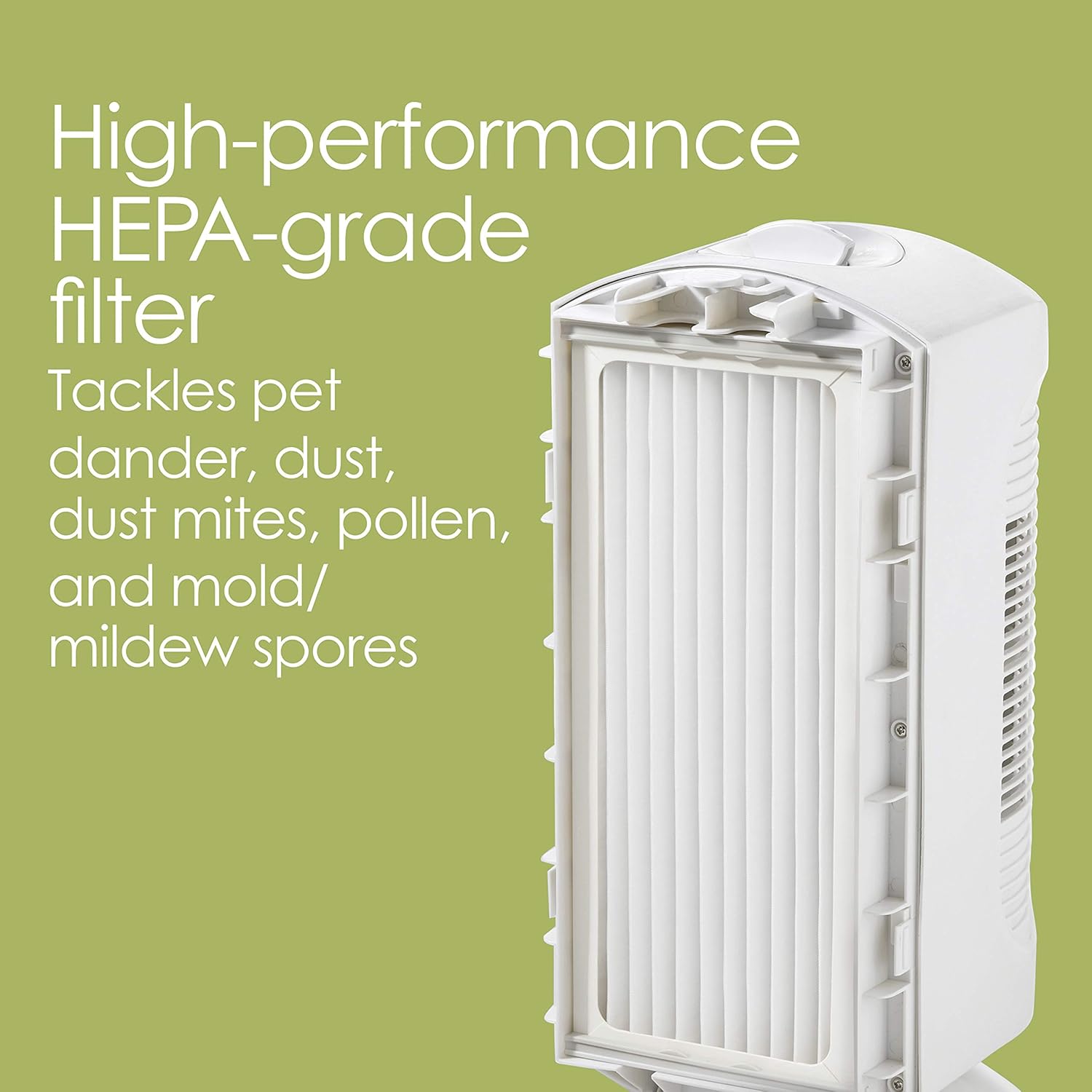 Hamilton Beach TrueAir Air Purifiers with Reusable 99% HEPA Grade Filter, 160 sq ft, Black and White