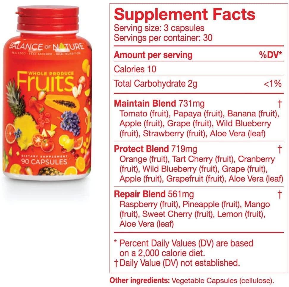 Balance Of Nature Fruit and Vegetable Supplements – 90 Fruits and 90 Veggies Capsules (3-Sets) – Green and Red Superfood, Better Than Multivitamins, No Fillers/Extracts, 100% Natural Whole Food