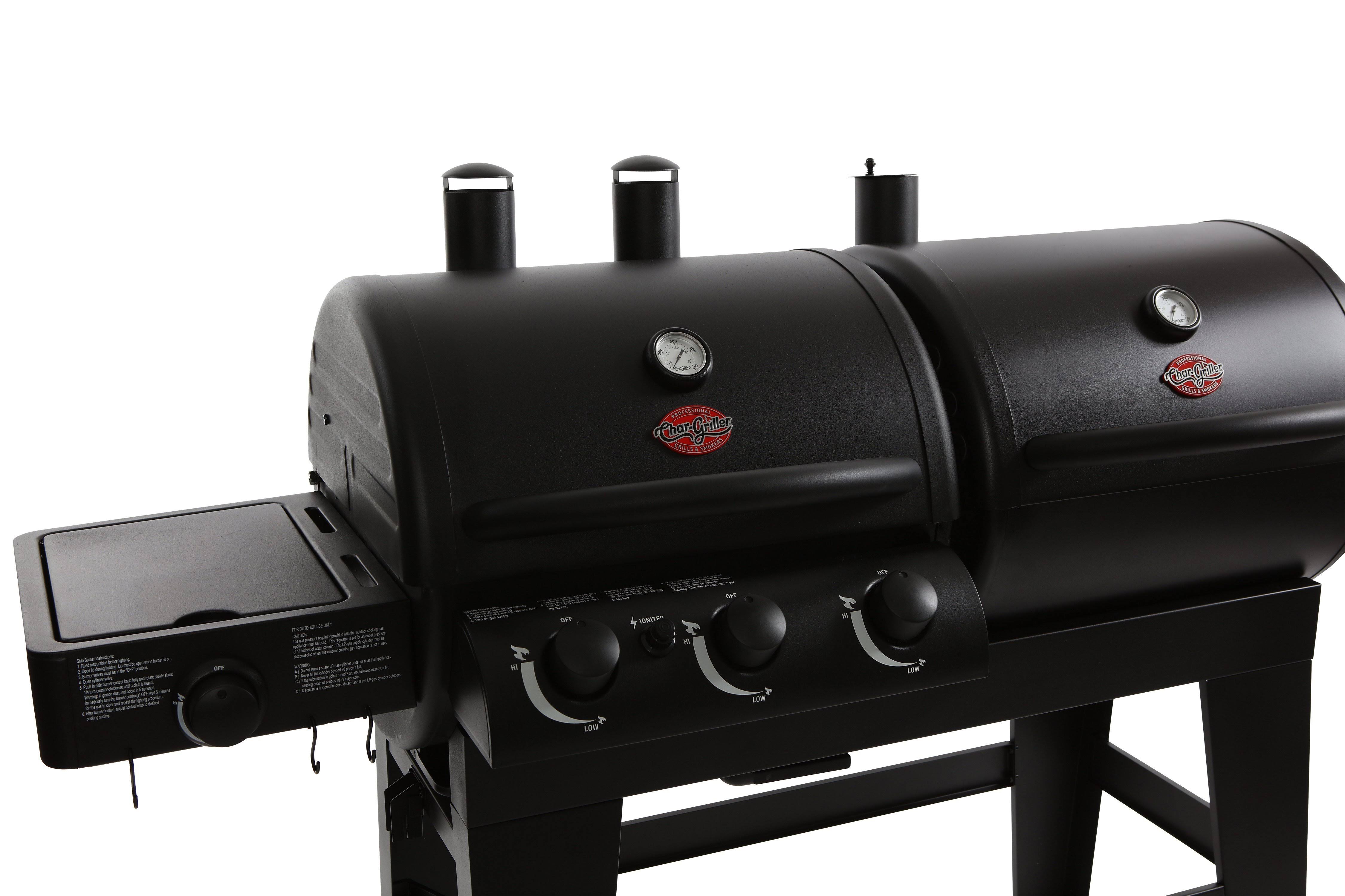 Char-Griller Dual Function Gas u0026 Charcoal Grill Black E5072