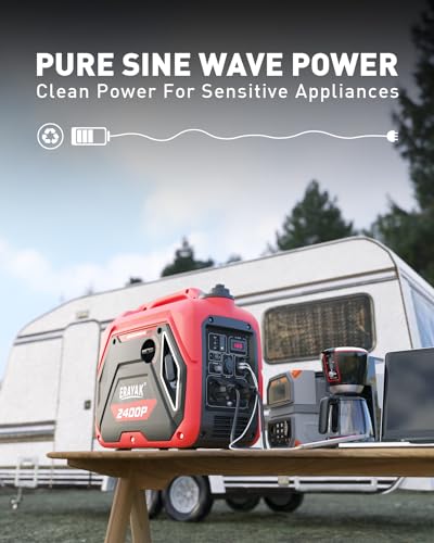 ERAYAK 4500W Dual-Fuel Portable Inverter Generator for Home Use, Camping Outdoor, 30A RV Ready, Auto Switch, Gas and Propane Powered, EPA, CO Sensor, Parallel Ready, Campact Design