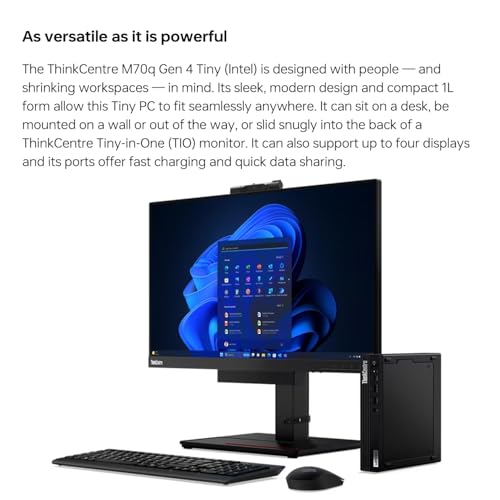 Lenovo ThinkCentre M70q Gen 4 MFF Tiny 1L Mini PC Business Desktop Computer, 13th Gen Intel 16-Core i7-13700T up to 4.9GHz, 32GB DDR4 RAM, 2TB PCIe SSD, WiFi 6, RJ45, HDMI, Windows 11 Pro, venthear