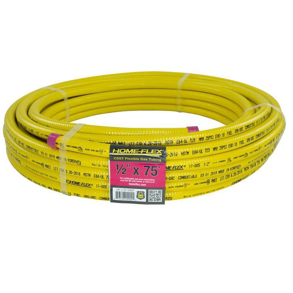HOME-FLEX Csst Flexible GAS Tubing 1/2x22 x 75&