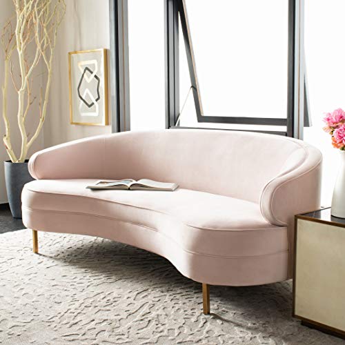 Safavieh Couture Primrose Glam Light Blue Velvet Curved Sofas