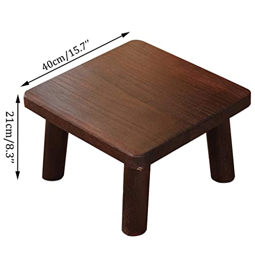 Retro Japanese-Style Small Coffee Table Bay Window Square Coffee Table Zen Tea Low Table Simple Tatami Table Low Stool (Size : 36x36x21cm)