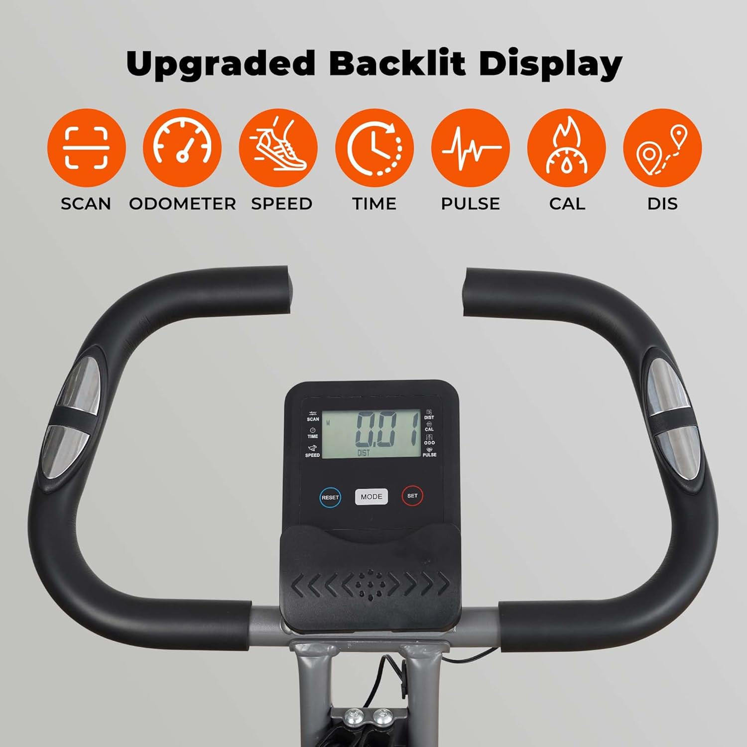 Exercise Bike Stationary Bike for Home Folding Exercise Bike with Arm Resistance Bands &Pulse Sensor LCD Monitor Recumbent Exercise Bikes for Home Workout