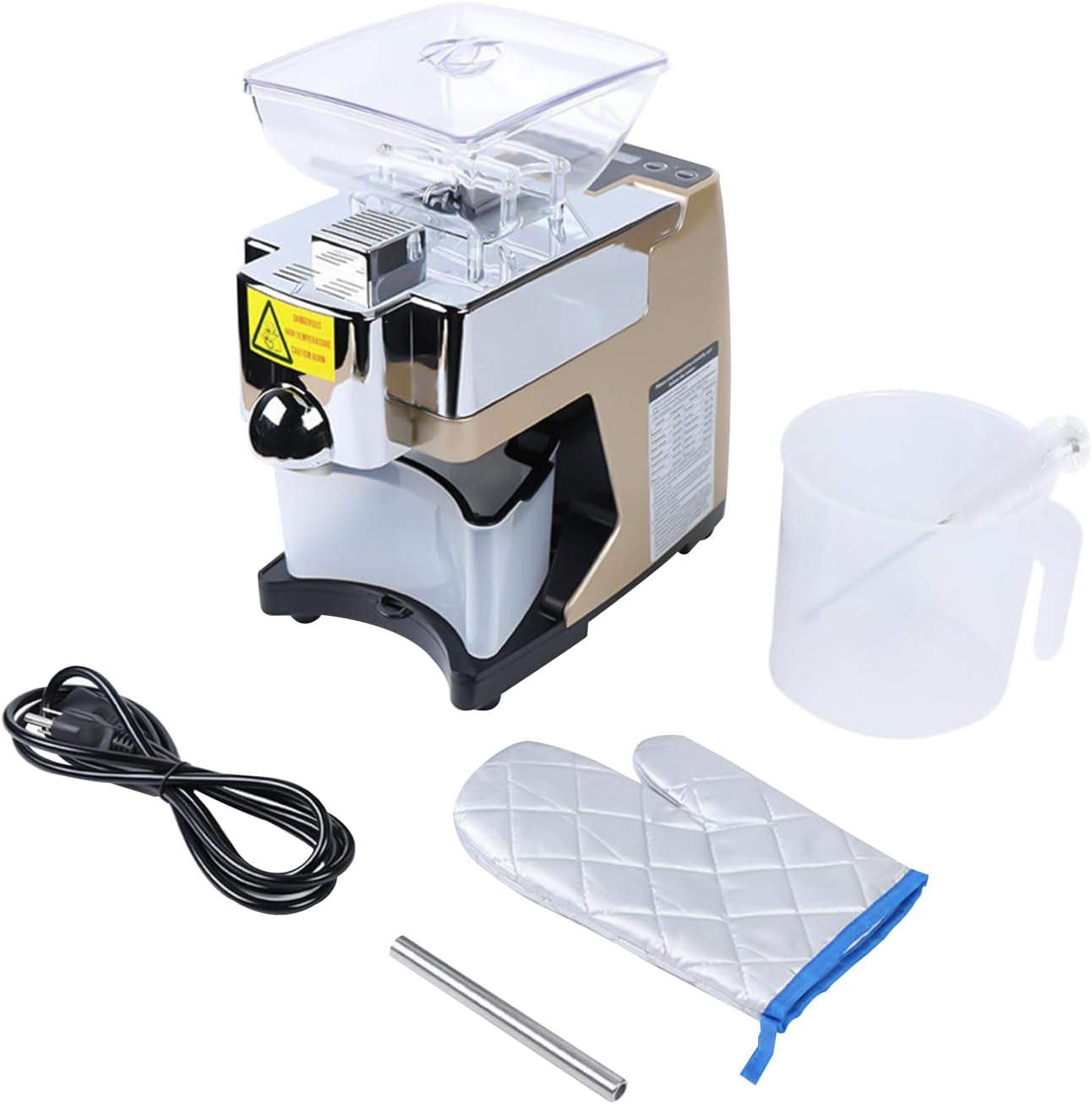 Fully Automatic Oil Press Machine, 530W Cold & Hot Oil Extractor, Stainless Steel Oil Expeller Press Mill, Household Organic Oil Press Mill Presser Maker
