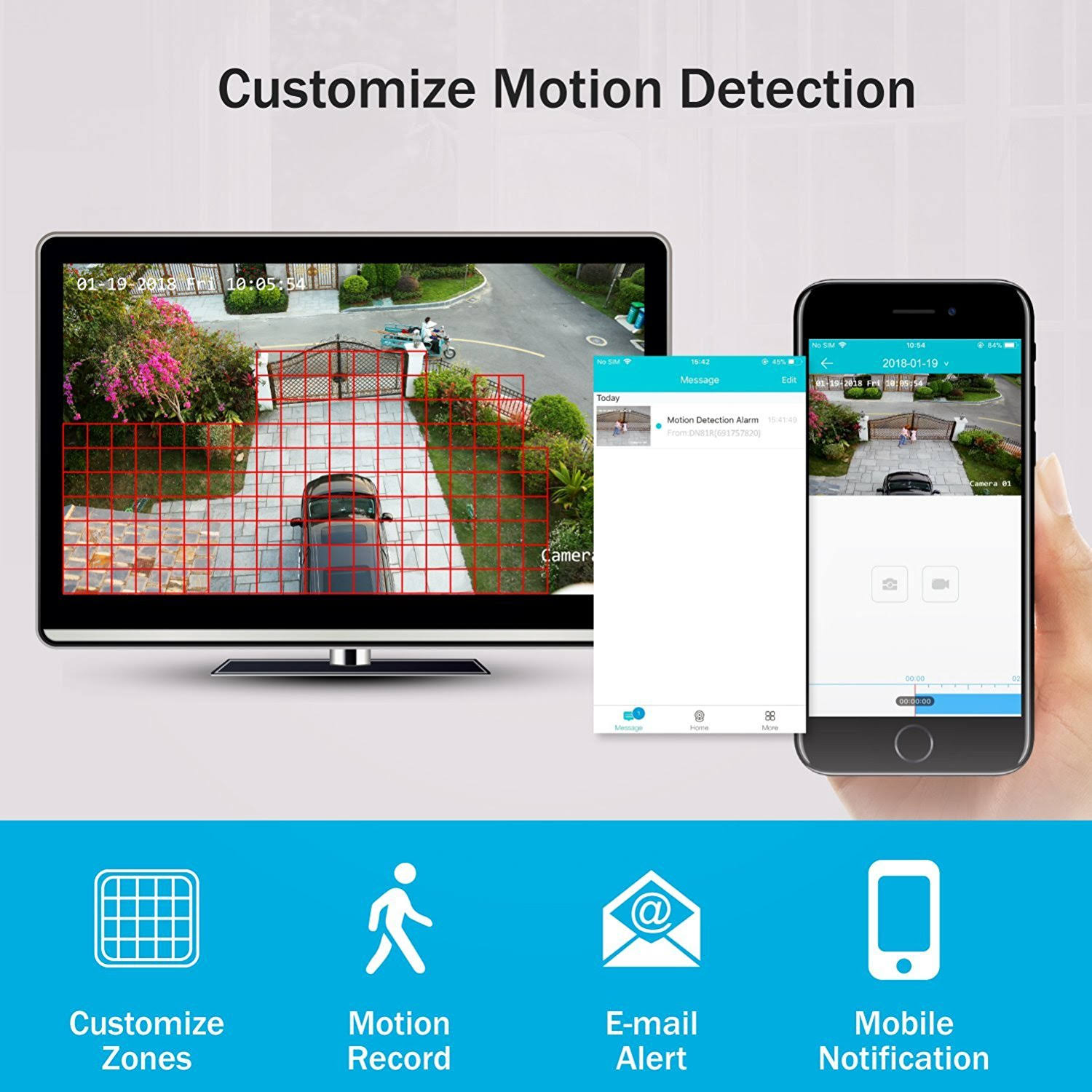Annke 8-Channel Security Camera System HD-TVI 1080p Lite Video DVR and 4 1.0mp