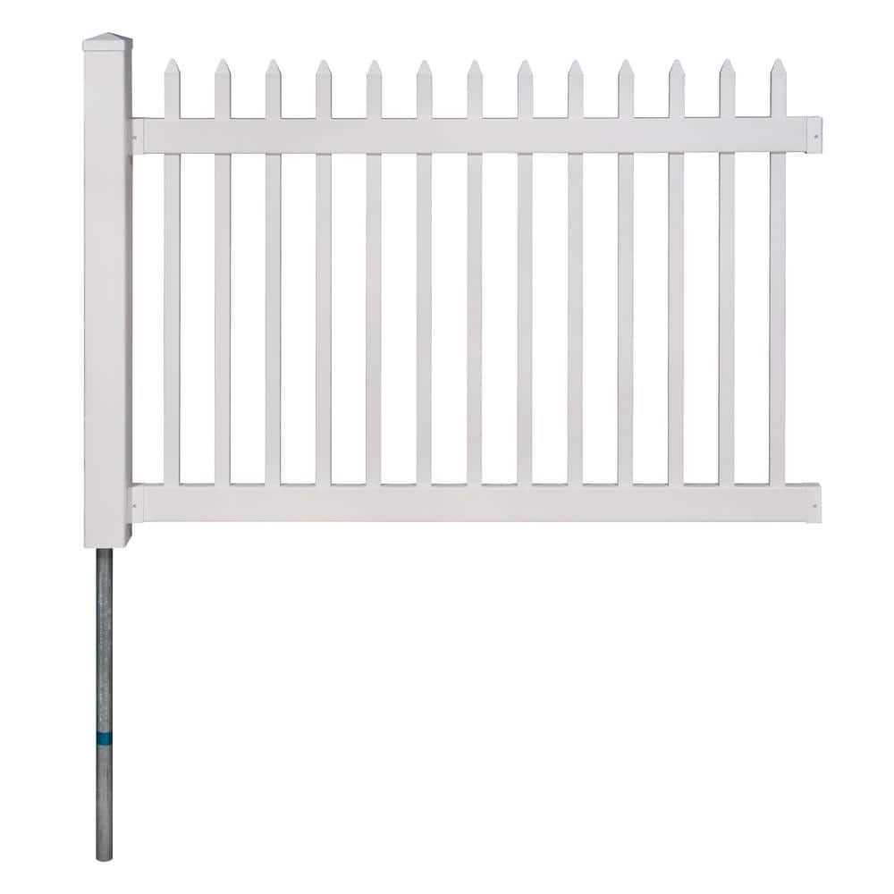 WamBam Fence No-Dig Permanent 4 ft. x 6 ft. Nantucket Vinyl Picket Fence Panel with Post and Anchor Kit - Shop Hardware Tools Online Store