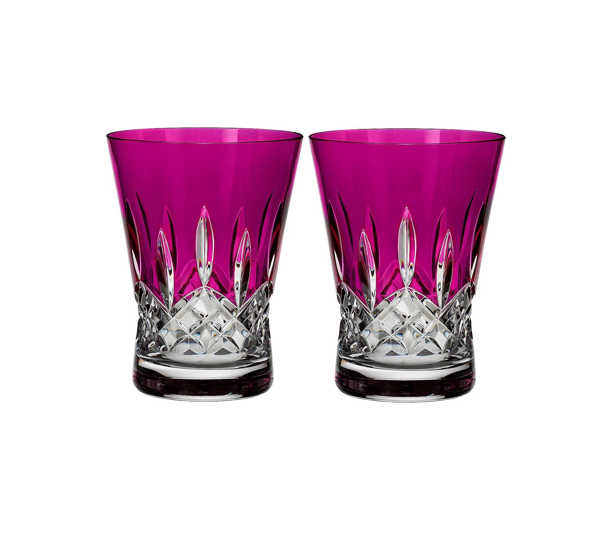 Waterford Lismore Pops Double Old Fashioned Glass, Set of 2 - Hot Pink